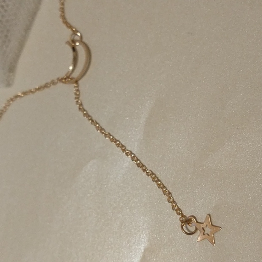 Gold Moon and Star Y Necklace! - Picture 3 of 8